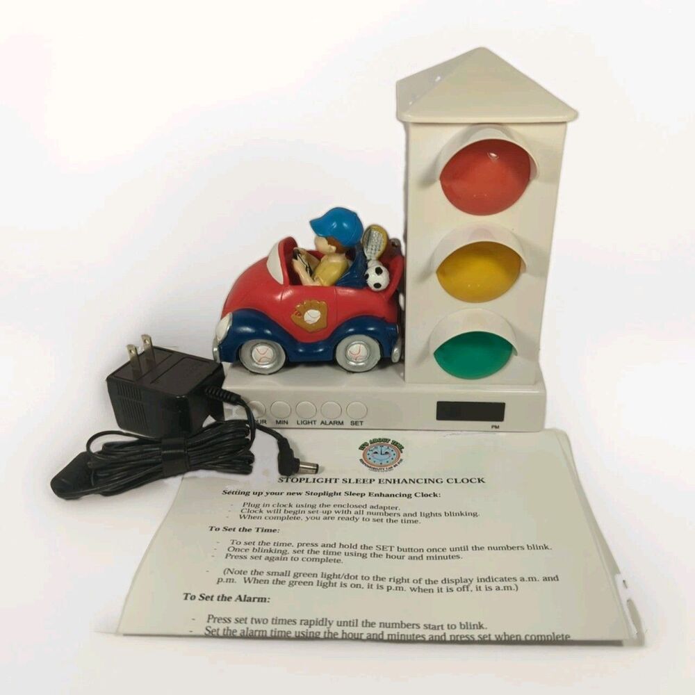 It’s About Time Stoplight Sleep Enhancing Alarm Clock Boy In Red Sports Car